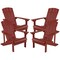 Flash Furniture Red Poly Resin Adirondack Chair 4PK 4-JJ-C14501-RED-GG - alternate 2